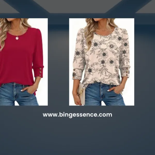 Fantaslook 3/4 Sleeve Womens Tops Dressy Casual